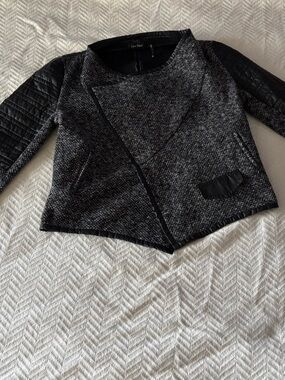 Love Token Black Faux Leather Trim Jacket